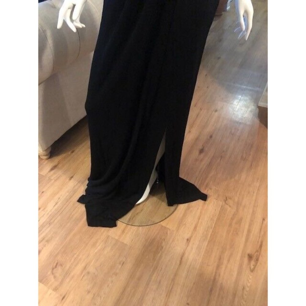 NWT $1K TEMPERLEY LONDON BLACK STRETCH CREPE MAXI DRAPED DRESS GOWN SZ US 4 UK 8 - Picture 8 of 9
